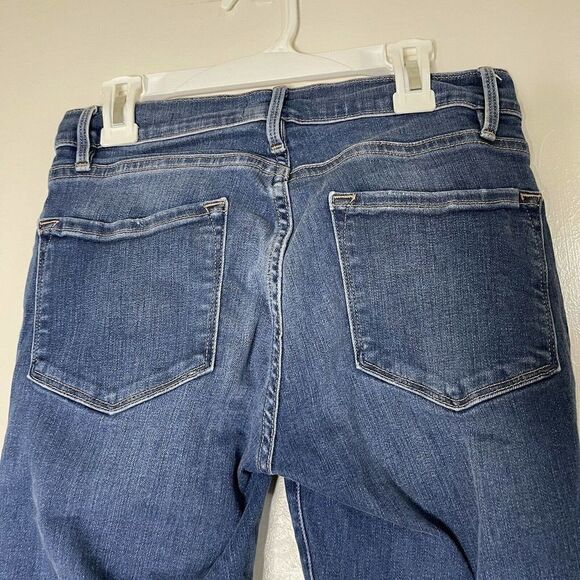 FRAME Le Raw Edge Ripped Crop Skinny Jeans In Washington Square Sz 26 $200 - Picture 7 of 9